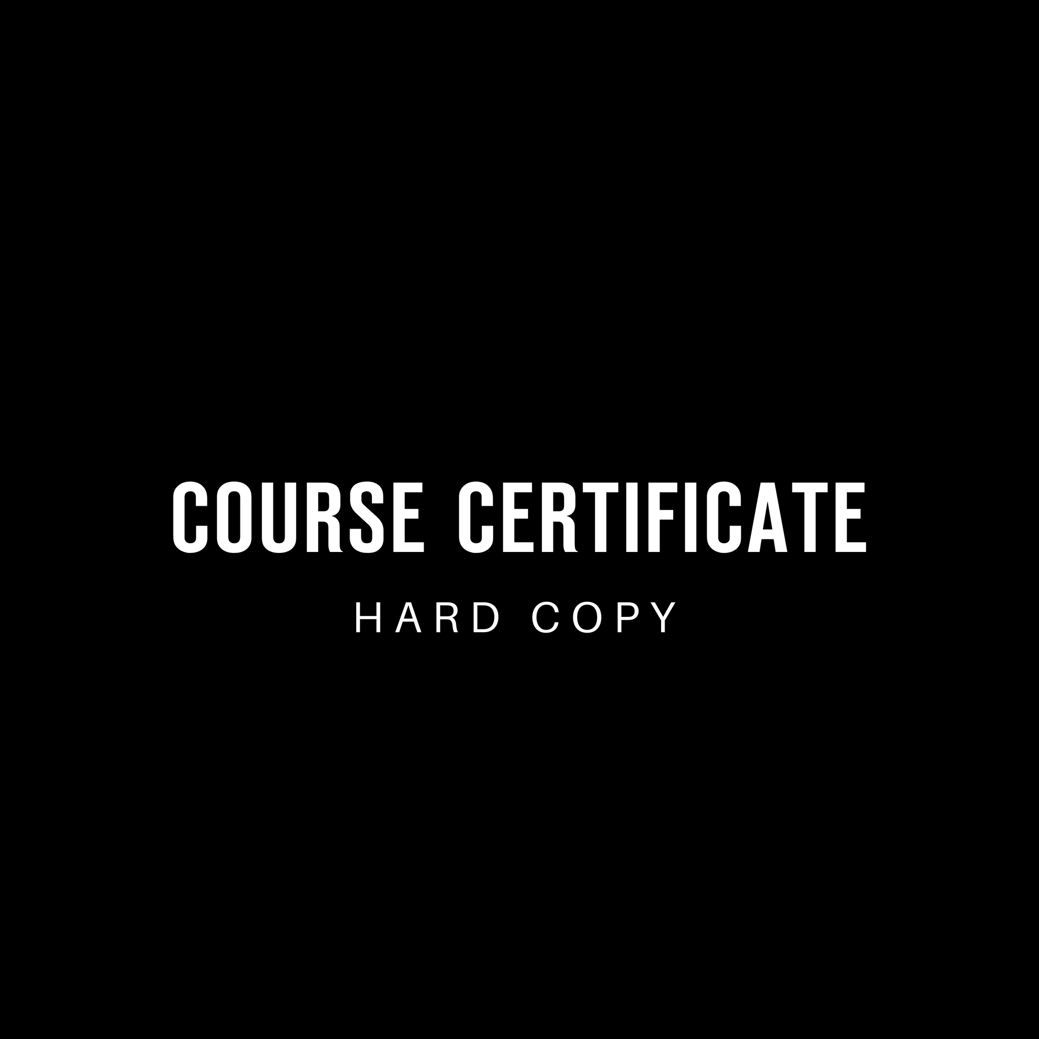 Hard Copy Certificate
